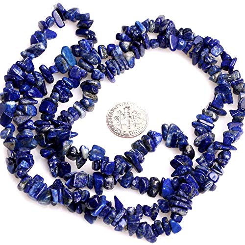 Genuine Lapis Lazuli Chips Gemstone Beads 5-8mm Irregular Shaped Crystal Chip Stone Loose Bead for Jewelry Making 1 Strand 32" - color: Lapis Lazuli