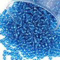 2100 Pcs Size 6/0 Glass Seed Beads, 4 mm Lake Blue Small Mini Spacer Loose Pony Beads for Jewelry Making and DIY Crafts - color: Lake Blue, size: Large