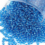 2100 Pcs Size 6/0 Glass Seed Beads, 4 mm Lake Blue Small Mini Spacer Loose Pony Beads for Jewelry Making and DIY Crafts - color: Lake Blue, size: Large