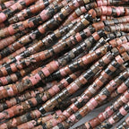 2x4MM 150PCS Black Rhodochrosite Rhodonite Tube Cylinder Rondelle Abacus Disk Spacer Loose Beads for Jewelry Making - color: Black Rhodonite, size: 2x4mm cylindrical