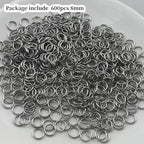 600pcs 8mm Stainless Steel Jump Rings Connector O Rings Accessories for Bracelet Necklace Earrings Lanyard Keychain DIY Craft Jewelry Making Supplies - size: 8mm