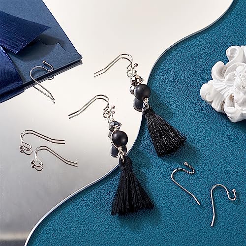 KISSITTY 300-Piece Hypoallergenic 316 Stainless Steel French Hook Ball Dot Ear Wires 22x12x2mm Dangle Earring Findings for DIY Jewelry Making