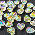 Mixed Lots Shiny AB Color Acrylic Faceted Heart Bead DIY Beading Hairband Bracelets Necklace Craft Embelishment (Clear AB-Heart) - color: Clear AB-Heart