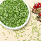 2000pcs Glass Bugle Beads, Tube Beads Bulk, Mini Long Tiny Small Waist Loose Spacer Embroidery Beaded for Bracelets Jewelry Making Sewing, Crafts, 2×6mm, Light Green - color: Light Green