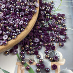 1000pcs 5mm Half Pearl Beads Flatback Pearl Beads Half Round Plastic Pearls for Crafts Scrapbooking Embellishment Nail Art( Dark Purple AB) - color: Dark Purple AB, size: 5mm