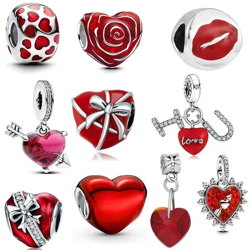 10 Pack Silver Charms,CZ Pendant Charms for Bracelets and Necklaces, DIY Jewelry Accessories,Jewelry Charm Set for Women Wife Gift.Birthday Gift - style: set28