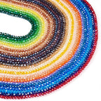 Craftdady 25 Strands Faceted Rondelle Glass Beads 6 mm Colorful Briolette Glass Crystal Spacer Beads Tiny Loose Beads for Bracelet Necklace Jewelry Making DIY Supplies - size: 6mm