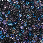 John Bead Czech Glass Seed Beads 6/0 Obsidian Glare Mix Beads for Jewelry Making Crafts, 23g Vial - color: Obsidian Glare Mix