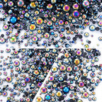 60g Black AB Flatback Half Round Pearls Mixed Size 3-10mm Resin Craft Beads for Nail Art, Face Gems, DIY Jewelry Making - color: Black AB, size: 60g