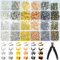2700 Pieces Crimp Beads Supplies for Jewelry Making,Knot Covers, Crimp Tubes and Wire Guardians with Crimping Pliers for DIY Jewelry Bracelets Necklaces Making