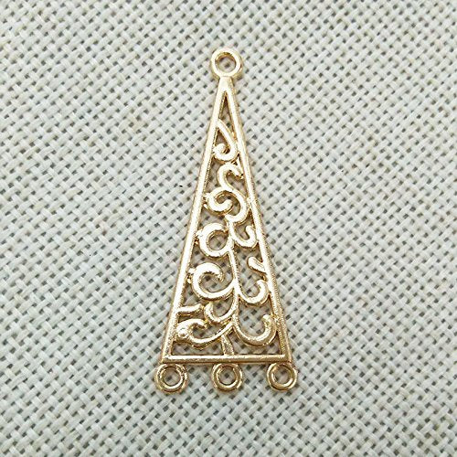10 pcs Earring Chandelier Findings Accessories End Bar Antique Silver Tibetan Earrings Dangle Component Links Connector DIY Making Kit for Drop and Charms Pendants (kc Gold, 46 x 18 mm) - color: kc gold, size: 46 X 18 Mm