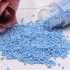 Size 3 mm 8/0 Glass Seed Beads, 5100 Pcs Small Mini Spacer Loose Pony Beads for Jewelry Making and DIY Crafts (Light Blue) - color: Light Blue, size: Medium