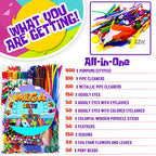GoodyKing Arts and Crafts Supplies for Kids - 1170Pcs+ Craft Art Supply Kit for Toddlers Kids Craft Supplies & Materials Age 4 5 6 7 8 9 - Christmas D.I.Y. Crafting School Supplies - size: Large