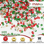 Ferraycle 5700 Pcs Fall Halloween Clay Beads Set Christmas Clay Beads Holiday DIY Jewelry Making Kits for Bracelet Necklace Earring(Red, Green, White) - color: Red, Green, White