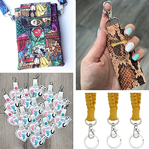 Swivel Snap Hook, 35 PCS Silver Lanyard Clips, Metal Lobster Claw Clasps Keychain Hook with 3/4 INCH D Ring for Macrame Keychain Swivel Clips for Making Key Fobs - color: Silver