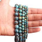 Zenkeeper 108 Pcs Blue Malachite Beads for Jewelry Making 8 MM Blue Malachite Gemstones Loose Stone Beads - color: Blue Malachite, size: 8MM, 108pcs
