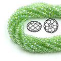 415pcs Rondelle Crystal Glass Beads 2mm 4mm 6mm 8mm Mixed Sizes, Faceted Briolette Spacer Czech Seed Loose Beads for DIY Jewelry Making (Green) - color: Green