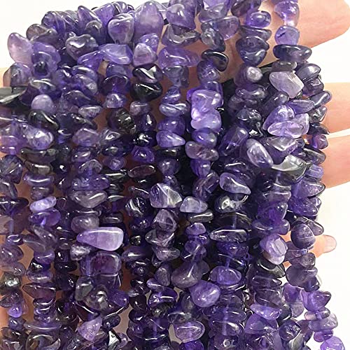 7-8mm Natural Amethyst Gemstone Chips Loose Beads Semi Precious for Jewelry Making DIY Handmade Craft Supplies 1 Strand per Bag Approxi 34" - color: Amethyst Chips
