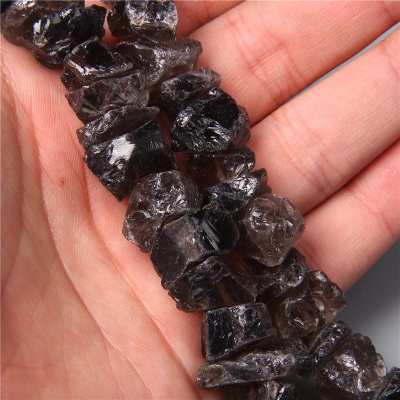 10-13mm Natural Irregular Freeform Raw Tea Quartz Stone Nugget Beads Reiki Crystal Healing Minerals Quartz Bead DIY Jewelry Making - color: Tea Quartz