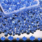 560 Pcs Faceted Rondelle Crystal Beads, Spacer Beads for DIY Crafts, 4/6/8mm (Light Blue AB) - color: Light Blue AB