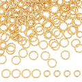 PH PandaHall 200pcs 18K Gold Plated Jump Rings 6mm/8mm Twisted Open Jump Rings 18 Gauge Golden O Ring Brass Round Connector Ring for Bracelet Necklace Earring Keychain DIY Jewelry