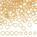 PH PandaHall 200pcs 18K Gold Plated Jump Rings 6mm/8mm Twisted Open Jump Rings 18 Gauge Golden O Ring Brass Round Connector Ring for Bracelet Necklace Earring Keychain DIY Jewelry
