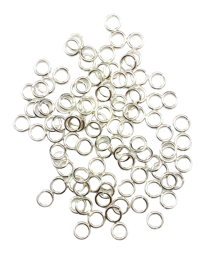 100pcs 925 Sterling Silver Open Jump Rings, 22 Gauge 3.7mm OD/2.5mm ID Made in USA by CRAFT WIRE - size: 3.7mm OD/2.5mm ID