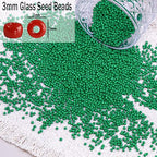 5000pcs Glass Seed Beads, 3mm 8/0 Small Individual Color Seed Beads Mini Pony Bulk for DIY Bracelet Necklaces Wrist Jewelry Making, Green - color: Green