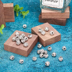 Craftdady 30Pcs 8mm Crystal Rhinestone Rondelle Spacer Beads Platinum Disco Ball Loose Beads for Jewelry Making Hole: 2mm… - color: Platinum-8mm