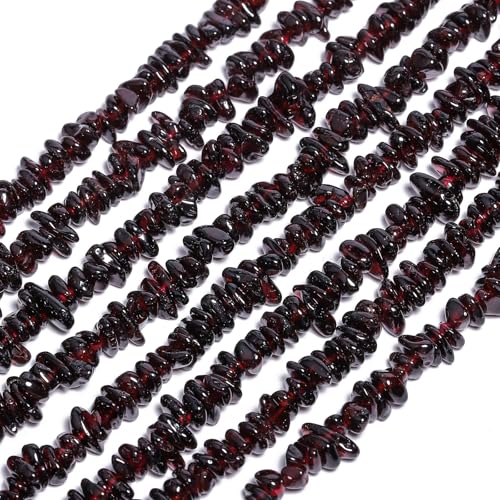 30in Garnet Natural Chip Stone Beads 5-8mm About 230pcs, Irregular Drilled Red Bead for Bracelets Jewelry Making Supplies for Adults, DIY Crafts. - color: Garnet