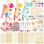 Ecoofor 502 Pcs Keychain Making Kit - Includes 25 Keychain Clips, 30 Extender Chains, 162 Charms, Beading Accessories, Jewelry Pliers - DIY Bag Charms & Jewelry Craft Kit Supplies - color: 6 Styles Creative Set