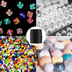 4 Rolls Clear Elastic Bracelet String, 0.8mm & 1mm, TuNan Crystal Stretchy Bead String Stretch Cord for Bracelets Beading Jewelry Making - Clear and Black (50/50/55/55 Yards)