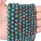 60pcs 6mm Natural Stone Beads Blue Malachite Beads Energy Crystal Healing Power Gemstone for Jewelry Making, DIY Bracelet Necklace - color: Blue Malachite, size: 6mm