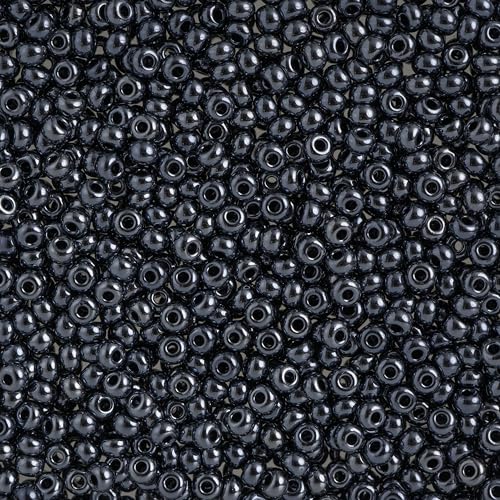 John Bead Czech Seed Beads 10/0 Metallic Gunmetal, 100g - color: Metallic Gunmetal