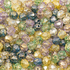 0.9 oz (25g) Mix of 100pcs 6mm Round Faceted Fire Polished Czech Glass Beads, Golden Shades - color: 6mm Gold Mix, size: 25 g
