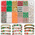 ZSFLZS 1401pcs Christmas Polymer Clay Beads Bracelet Making Kit, Gold Beads Clay Bead Charms for Jewelry Making DIY Bracelet, Necklace, Earring, Christmas Charms Arts Crafts DIY Gift - color: 2 Christmas model