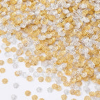 ANCIRS 2000pcs 7mm Spacer Beads Caps for Jewelry Making, Metal Flower Bead Caps for Bracelet Necklace- Gold & Silver - color: 2000pcs gold & silver