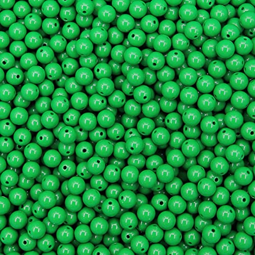 300 Pieces Dark Green Beads for Bracelet Making, Acrylic Round Loose Spacer Beads with 1.8mm Hole, Bulk 10mm Craft Beads for Necklaces Earring Jewelry Making Supplies - color: Dark Green, size: 10mm - 300Pcs