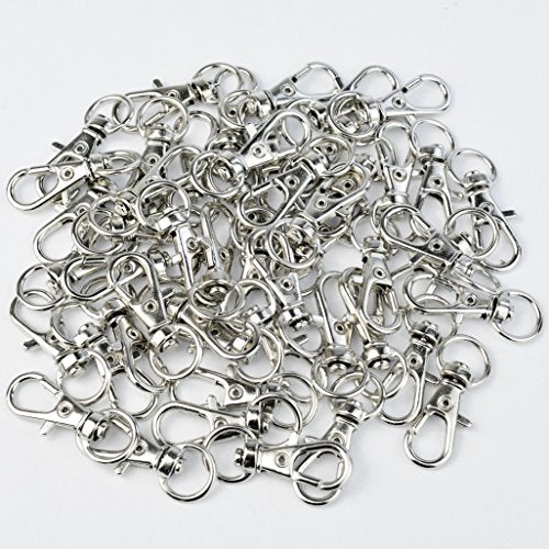 50 pcs Swivel Clasps Lanyard Snap Hook,cnomg Metal Swivel Lanyard Snap Hook Lobster Claw Clasp(Sliver) - color: Sliver, size: 1.2 inches