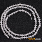 GEM-Inside Natural 3mm Clear White Quartz Gemstone Loose Beads Round Faceted AAA Grade Crystal Energy Stone Power for Jewelry Making 15" - color: Aaa Clear White Quartz, size: 3mm