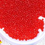 2000pcs Glass Seed Beads Bulk, 4mm 6/0 Mini Pony Spacer Small Individual Color Seed Beads for DIY Bracelet Necklaces Wrist Jewelry Making, Translucent Crimson - color: Translucent Crimson