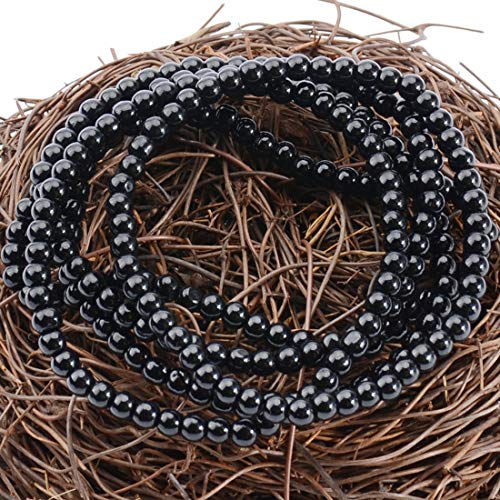 MASSIVE BEADS Handmade Yoga Stretch Elastic Bracelet Natural Stone Crystal Healing Power Energy Gifts for Unisex Adult 4mm 6mm 8mm 10mm - color: Black Onyx(Positive Energy), size: 4mm