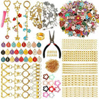 428Pcs Charms Lip Gloss Keychain Making Kit, DIY Craft Keychain Making Supplies with Charms, Jump Rings, Lobster Clasps, Key Chain Hooks, Extender Chains & Plier, Diy Bag Charm Kit for Craft Supplies