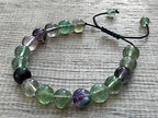 GAF TREASURES Grade A ++ Gemstone Round Bead Adjustable Bracelet 10mm, Genuine Crystal Bead Bracelet, Gift for Men & Women - color: Rainbow Fluorite