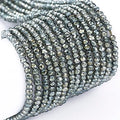 FASHEWELRY 10 Strands Briolette Crystal Glass Beads 2mm Rondelle Faceted Glass Spacer Beads Full Rainbow Plated for Necklace Bracelet Jewelry Making (Dark Slate Gray) - color: Dark Slate Gray, size: 2mm