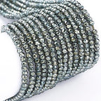 FASHEWELRY 10 Strands Briolette Crystal Glass Beads 2mm Rondelle Faceted Glass Spacer Beads Full Rainbow Plated for Necklace Bracelet Jewelry Making (Dark Slate Gray) - color: Dark Slate Gray, size: 2mm