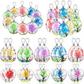 Hicarer 20 Pieces Dried Flower Tree Pendant Plant Pressed Flower Charms Resin Lacework Transparent Glass Beads Round Floating Pendant Mixed Colors for DIY Necklace Bracelet Jewelry Making, 4 Styles