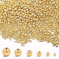 50pcs 14K Gold Beads,Seamless Gold Round Beads,Brass Loose Beads,Spacer Beads That Do Not Fade Easily,Gold Beads for Bracelet Necklace Making (8MM) - size: 8MM