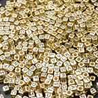 ToBeIT 1000Pcs Letter Beads Gold Letter Bead Acrylic Alphabet "A-Z" Cube Beads for Jewelry Making, Bracelets, Necklaces - color: gold - other