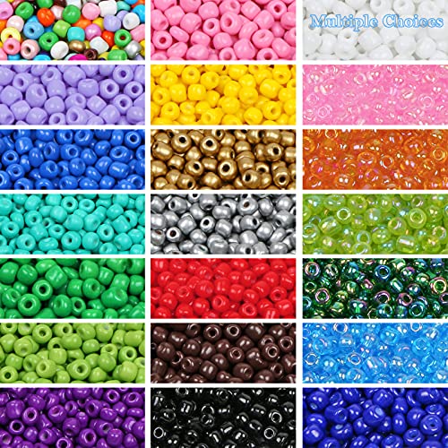 2200pcs Glass Seed Beads Bulk, 4mm 6/0 Pony Beads Bulk for Jewelry Making Mini Spacer Beads Loose Beads Craft Small Glass Seed Beads for DIY Bracelet Wrist (Grass Green) - color: Grass Green
